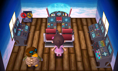 Interior of Boomer's house in Animal Crossing: New Leaf