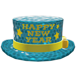 New Year's silk hat's Light blue variant