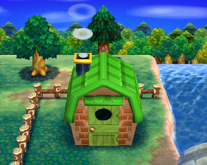 Default exterior of Nat's house in Animal Crossing: Happy Home Designer