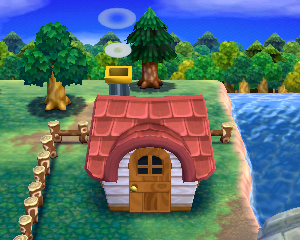 Default exterior of Twiggy's house in Animal Crossing: Happy Home Designer
