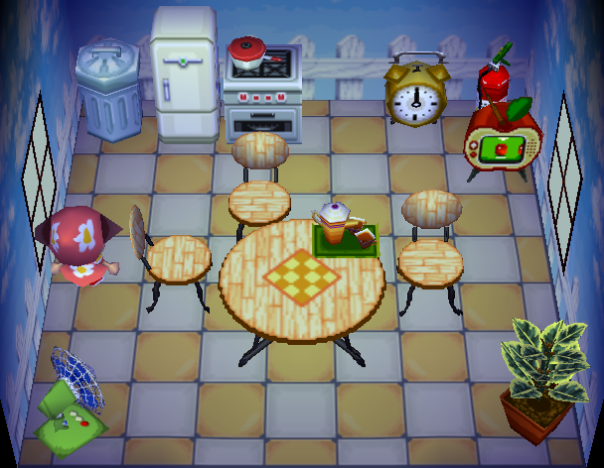 Interior of Betty's house in Animal Crossing