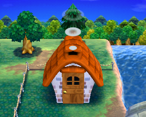 Default exterior of Joan's house in Animal Crossing: Happy Home Designer