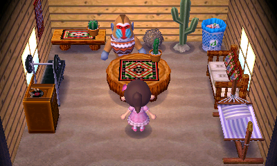 Interior of Boone's house in Animal Crossing: New Leaf