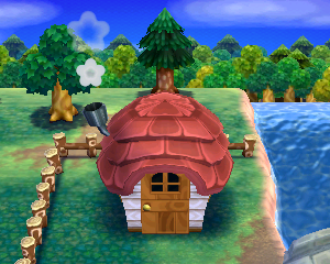 Default exterior of Gala's house in Animal Crossing: Happy Home Designer