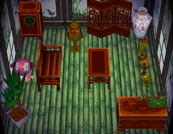 Interior of Pinky's house in Animal Crossing