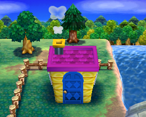 Default exterior of Claudia's house in Animal Crossing: Happy Home Designer