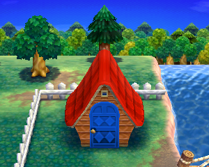 Default exterior of Beardo's house in Animal Crossing: Happy Home Designer