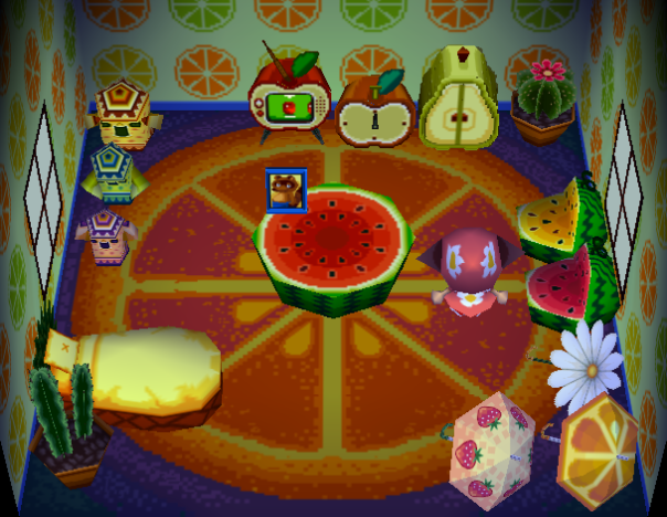 Interior of Bubbles's house in Animal Crossing