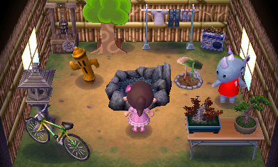 Interior of Tank's house in Animal Crossing: New Leaf