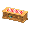 Ranch Lowboard (Natural - Red Gingham) NH Icon.png