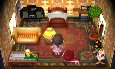 Interior of Poppy's house in Animal Crossing: New Leaf