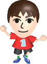 A player wearing a Mii mask