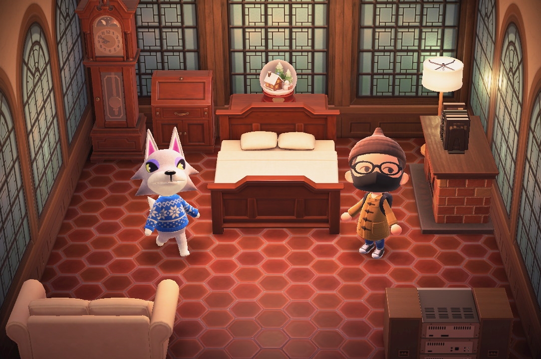 Interior of Fang's house in Animal Crossing: New Horizons