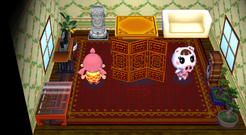 Interior of Lucy's house in Animal Crossing: City Folk