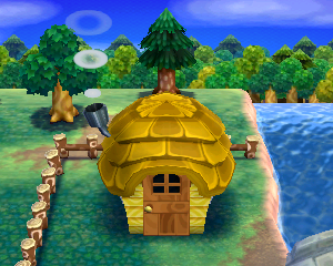Default exterior of Boone's house in Animal Crossing: Happy Home Designer