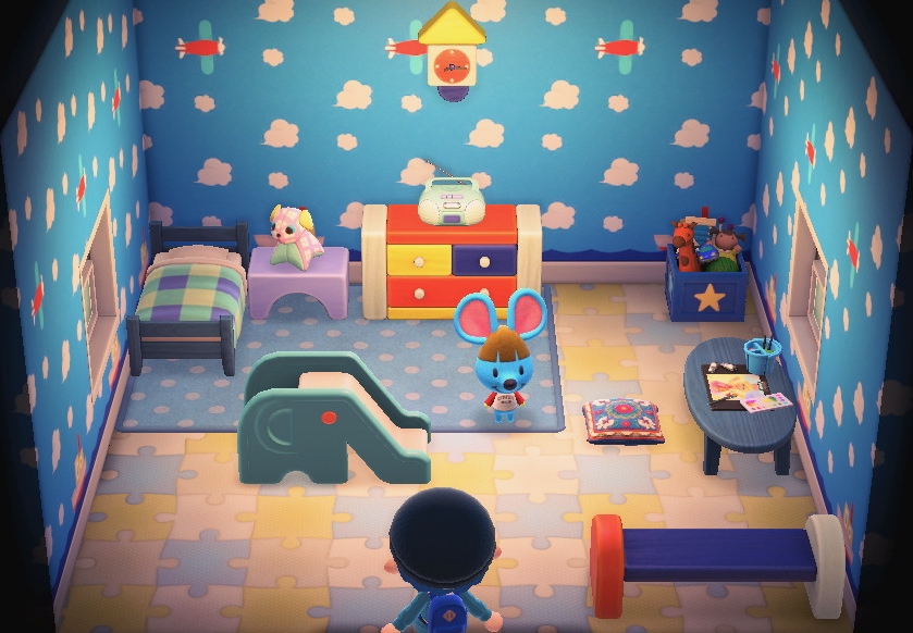 Interior of Broccolo's house in Animal Crossing: New Horizons