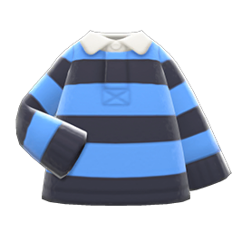 Thick-stripes shirt's Light blue & black variant