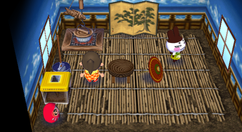 Interior of Genji's house in Animal Crossing: City Folk