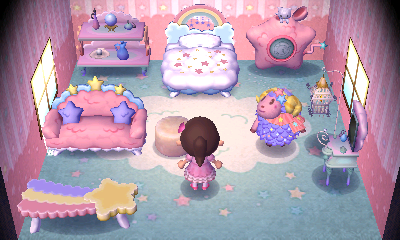Interior of Étoile's house in Animal Crossing: New Leaf