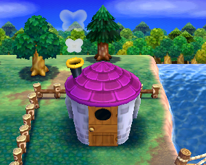 Default exterior of Blanche's house in Animal Crossing: Happy Home Designer