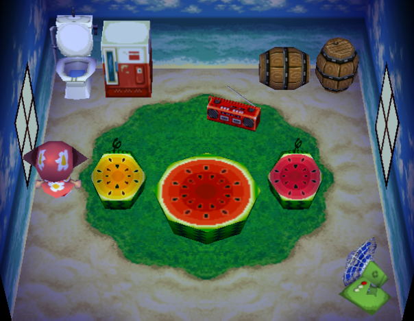 Interior of Pigleg's house in Animal Crossing