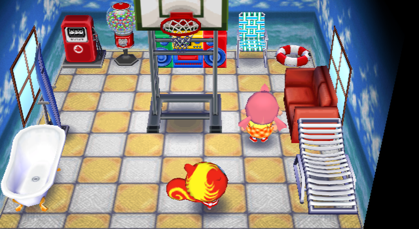 Interior of Caroline's house in Animal Crossing: City Folk
