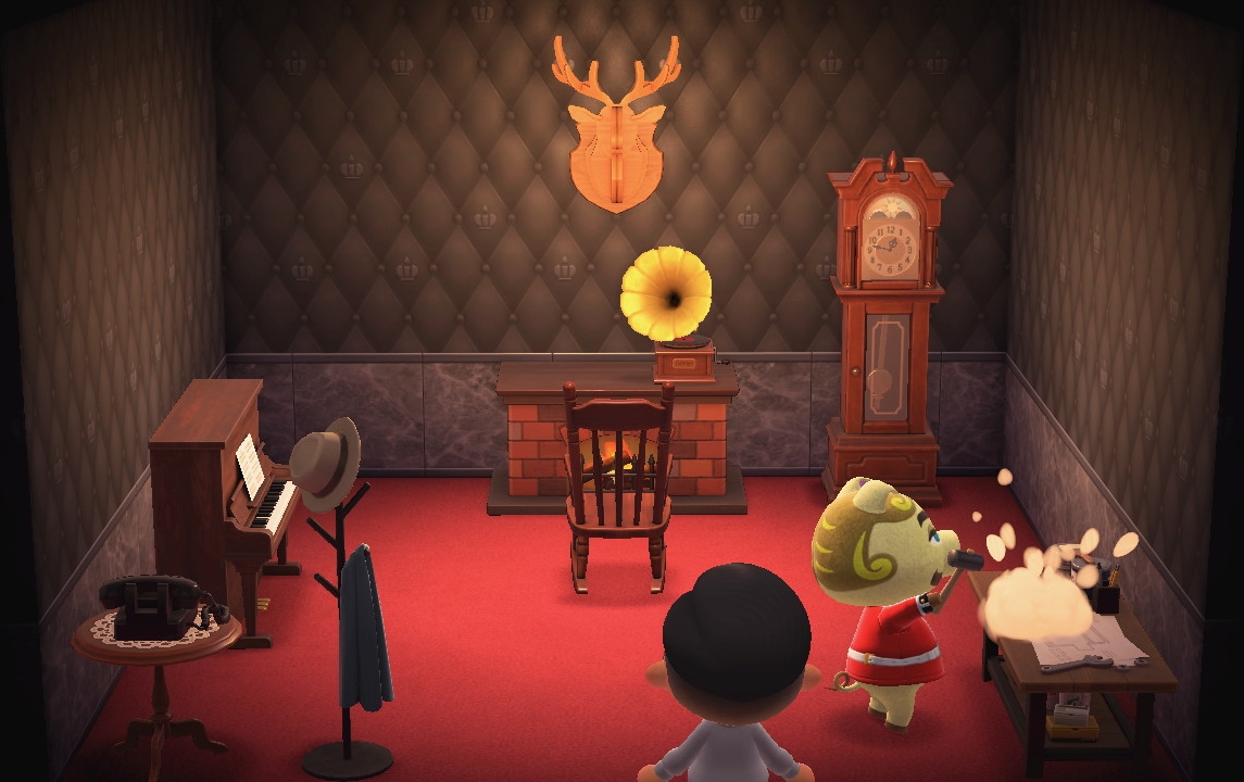 Interior of Chops's house in Animal Crossing: New Horizons