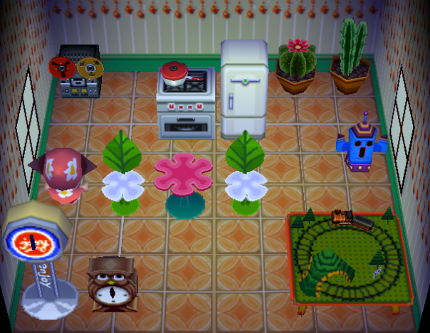Interior of Pompom's house in Animal Crossing