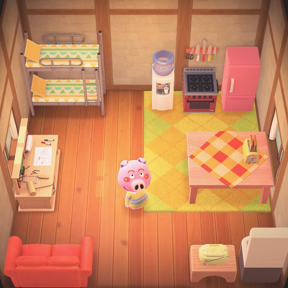 Interior of Curly's house in Animal Crossing: New Horizons