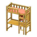 Loft Bed with Desk (Natural - Orange) NH Icon.png