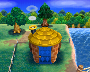 Default exterior of Hazel's house in Animal Crossing: Happy Home Designer