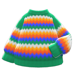 Rainbow Sweater (Green) NH Icon.png