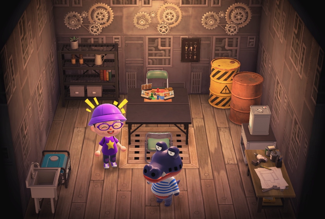 Interior of Del's house in Animal Crossing: New Horizons