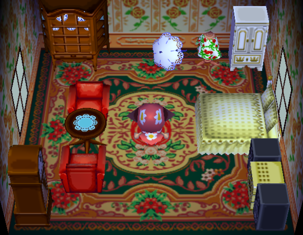 Interior of Kitty's house in Animal Crossing