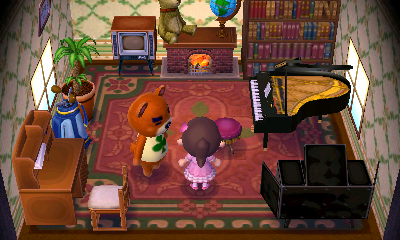 Interior of Teddy's house in Animal Crossing: New Leaf