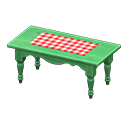 Ranch Tea Table (Green - Red Gingham) NH Icon.png