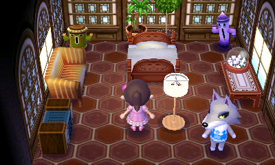 Interior of Fang's house in Animal Crossing: New Leaf