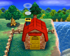 Default exterior of Fauna's house in Animal Crossing: Happy Home Designer