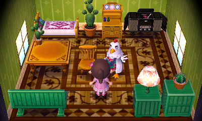 Interior of Goose's house in Animal Crossing: New Leaf