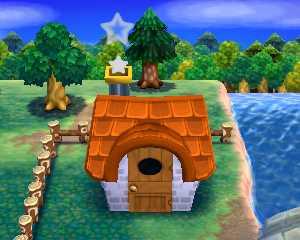 Default exterior of Lionel's house in Animal Crossing: Happy Home Designer