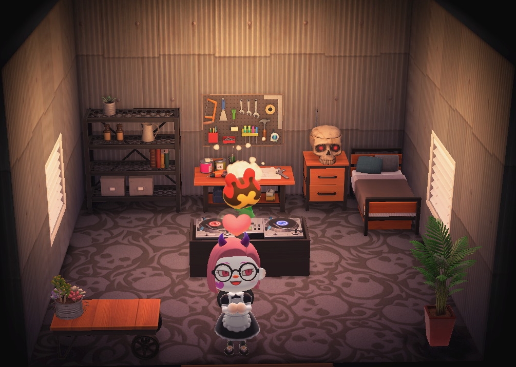 Interior of Drift's house in Animal Crossing: New Horizons