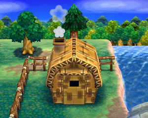 Default exterior of Nate's house in Animal Crossing: Happy Home Designer