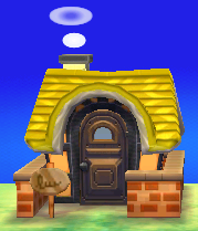 Exterior of Gaston's house in Animal Crossing: New Leaf