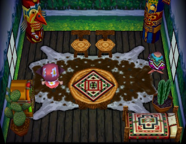 Interior of Quetzal's house in Animal Crossing
