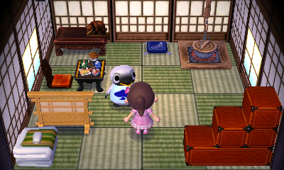 Interior of Wade's house in Animal Crossing: New Leaf