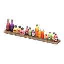 Wall shelf with bottles