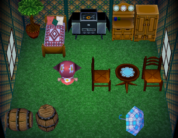 Interior of Goose's house in Animal Crossing