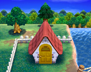 Default exterior of Pelly's house in Animal Crossing: Happy Home Designer