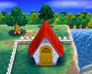 Default exterior of Blaire's house in Animal Crossing: Happy Home Designer