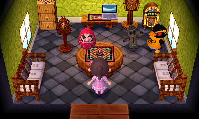 Interior of Hopper's house in Animal Crossing: New Leaf